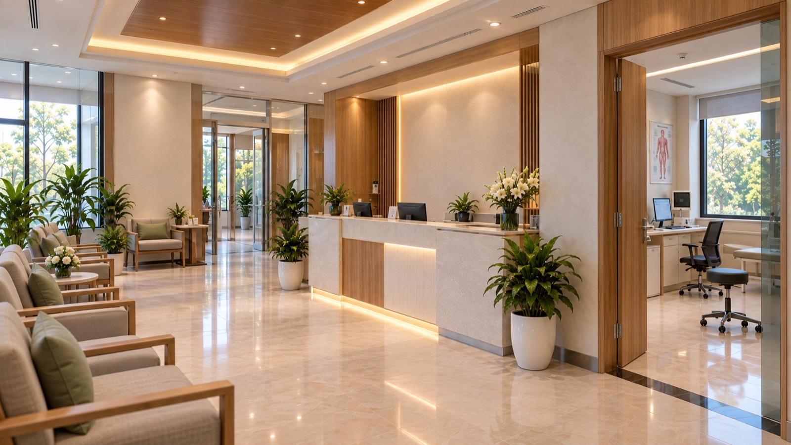 Phối cảnh phòng khám chăm sóc sức khỏe người cao tuổi tại Horizon Hoà Bình